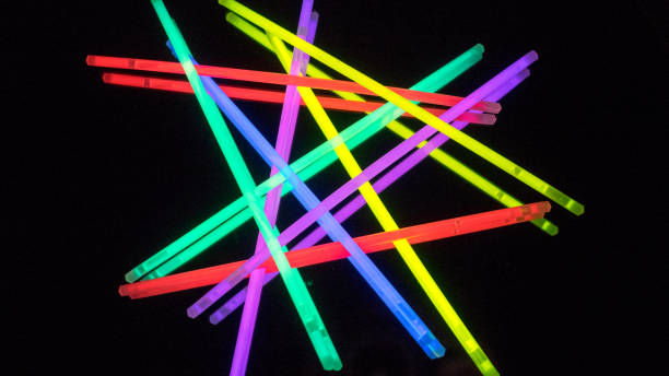 istock Colorful fluorescent light neon on black background 813243376