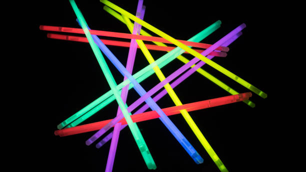 istock Colorful fluorescent light neon on black background 813243436
