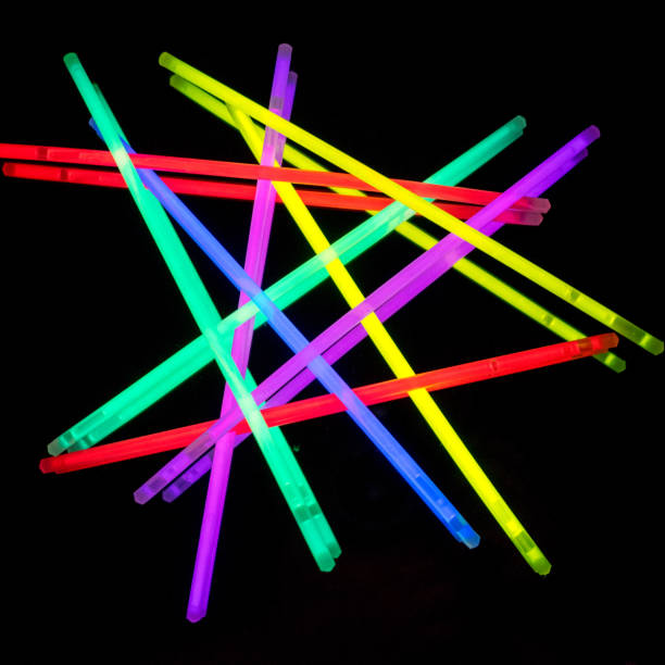 istock Colorful fluorescent light neon on black background 813243448