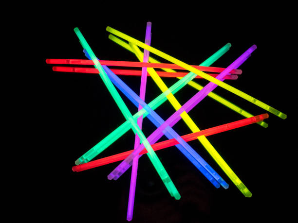 istock Colorful fluorescent light neon on black background 813243468