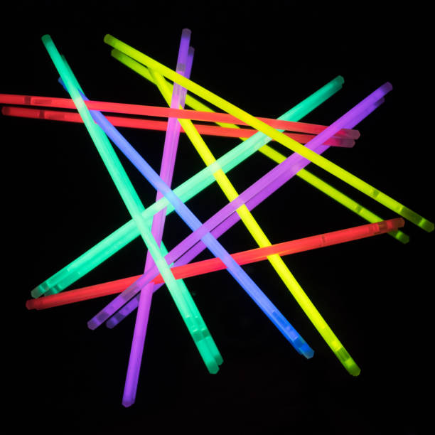 istock Colorful fluorescent light neon on black background 813244546