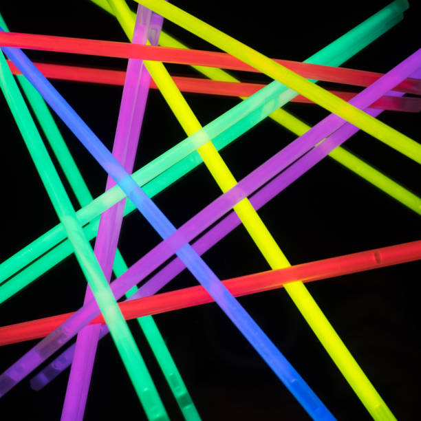 istock Colorful fluorescent light neon on black background 813245572