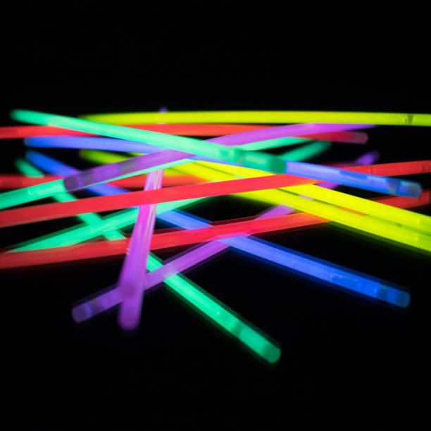istock Colorful fluorescent light neon on black background 813245586