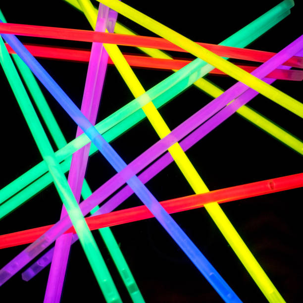 istock Colorful fluorescent light neon on black background 813245600