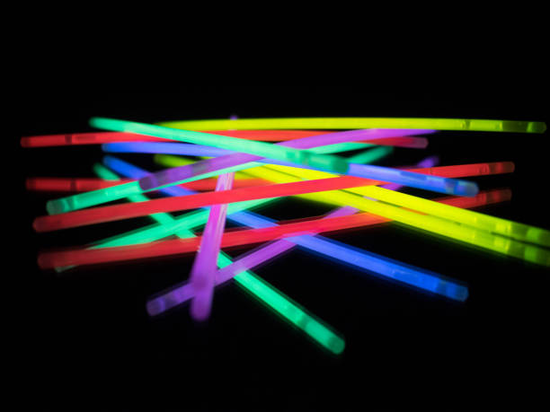 istock Colorful fluorescent light neon on black background 813245736