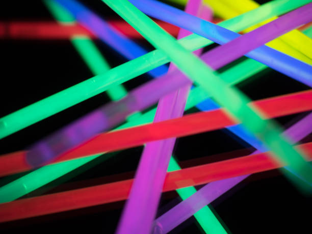 istock Colorful fluorescent light neon on black background 813245832