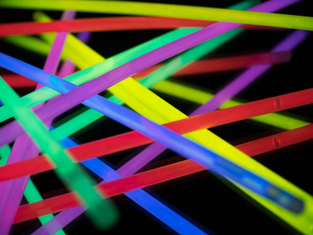 istock Colorful fluorescent light neon on black background 813245840