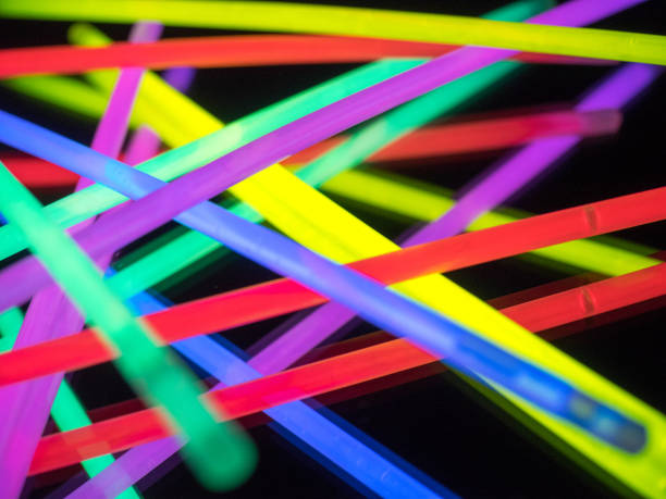 istock Colorful fluorescent light neon on black background 813245920