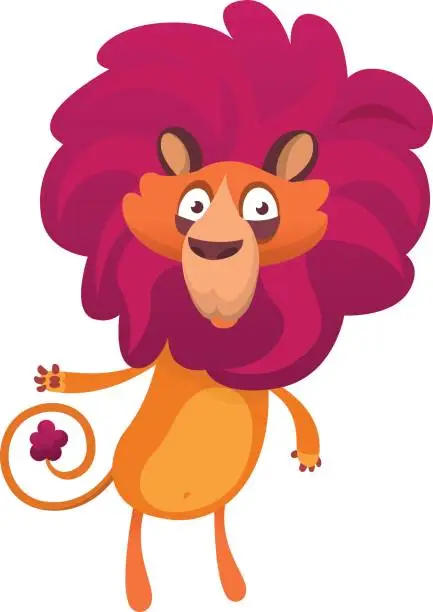 Vector illustration of Lion character. Cartoon lion icon vector illustration
