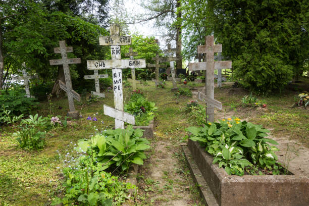 istock Old Historic cemetery with crosses 813275078