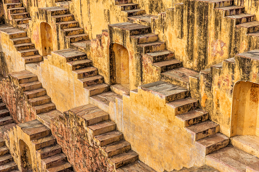 Stepwells are wells in which the water may be reached by descending a set of steps.\n