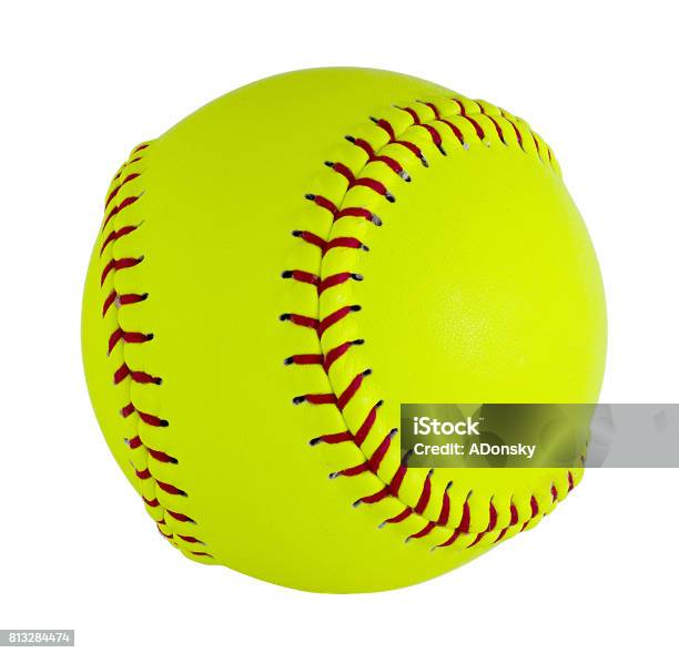 Softball Isolated On White Background Stock Photo - Download Image Now - Softball - Ball, White Background, Cut Out