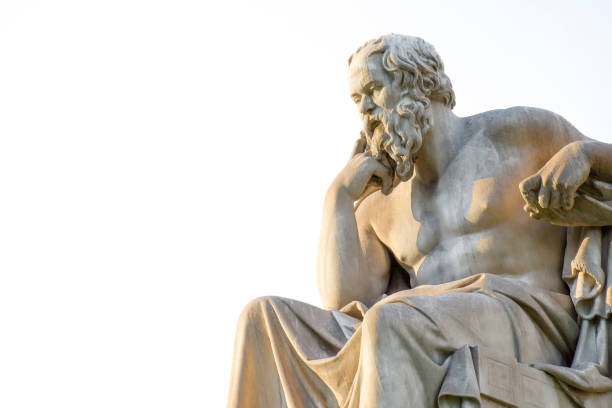 Greek philosopher Socrates Greek philosopher Socrates in front of the National Academy of Athens philosophy stock pictures, royalty-free photos & images
