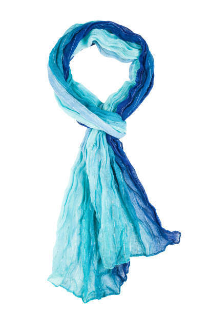 istock Blue silk scarf isolated on white background. 813307212
