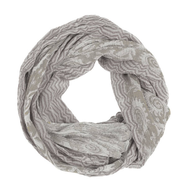 istock Grey silk scarf isolated on white background. 813309292