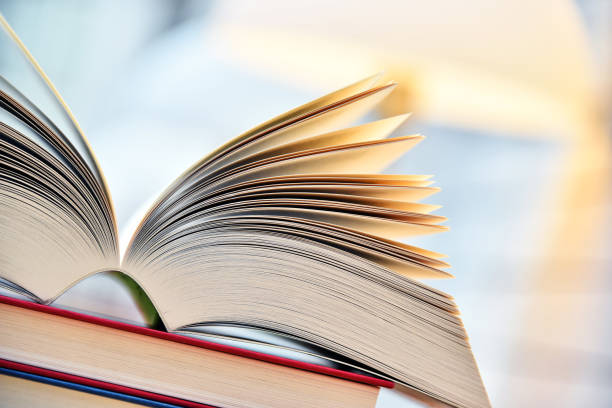 istock Books lying on the table in the public library 813320922