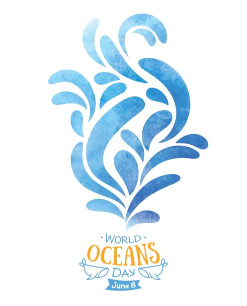 ilustraciones, imágenes clip art, dibujos animados e iconos de stock de día mundial de los océanos. la celebración dedicada a ayudar a proteger y conservar los océanos del mundo. - animal planet sea life