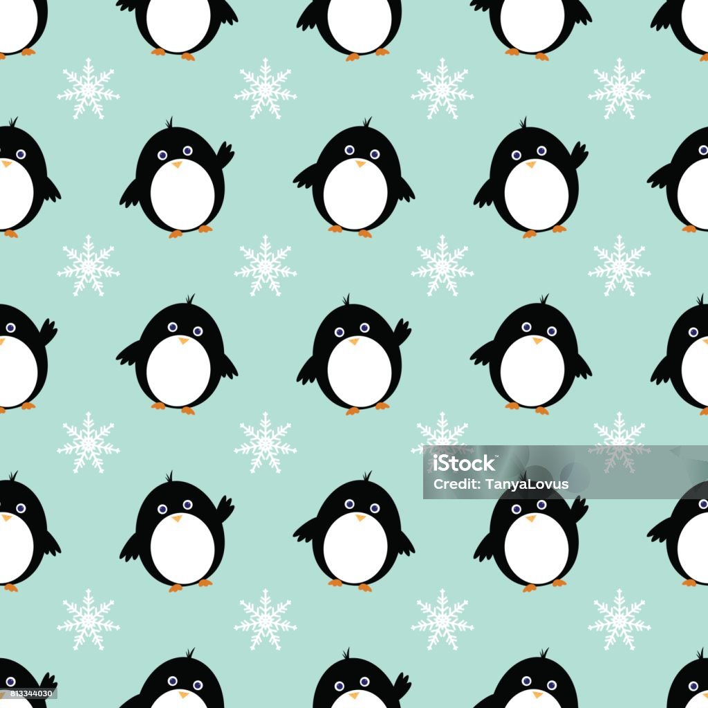 Cute penguin seamless pattern vector Animal stock vector
