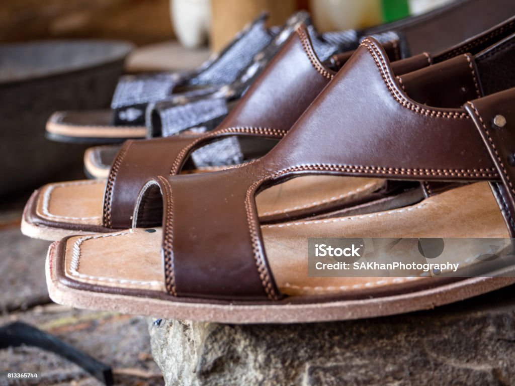 Peshawari Sandals Stock Photo - Download Image Now - Arts Culture and Entertainment, Craft