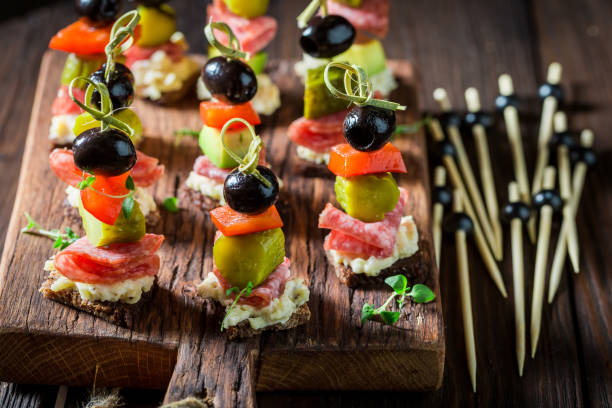istock Various snack with ingredients on wooden table 813366306