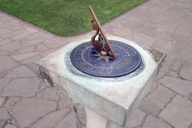 istock Brass sundial on stone pedestal 813369934