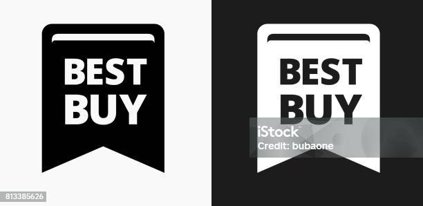 Best Buy Icon On Black And White Vector Backgrounds Stock Illustration - Download Image Now