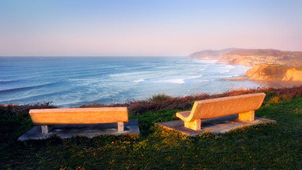 istock Two seats in Sopelana coastline 813387942