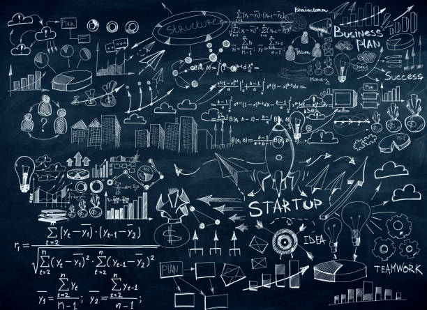 istock Chalkboard with business sketch 813394988