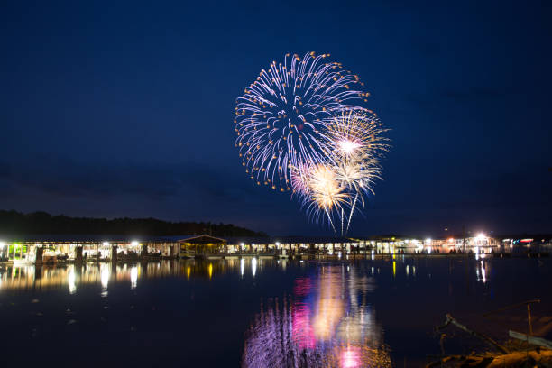 istock 4th of July Fireworks on the Lake 813436896