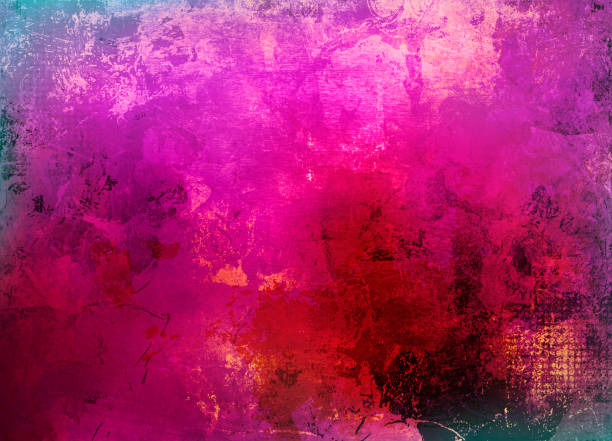 pink purple mixed media collage stock photo