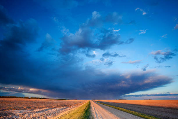 saskatchewan solitário prairie road - saskatchewan country road road prairie - fotografias e filmes do acervo