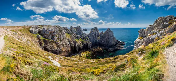 Photo of Rocky coastal scenery around Pointe de Pen-Hir in Brittany, France