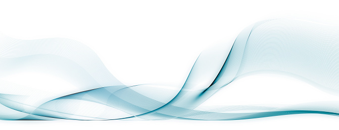 shifting light blue motion lines and blurred wave shapes on white background banner