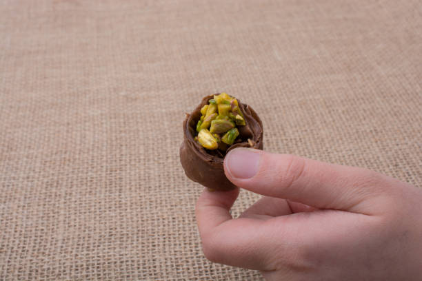 Nut stuffed dessert of mini size cuisine