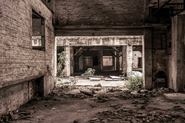 istock doomsday destruction ruins factory damage 813500276