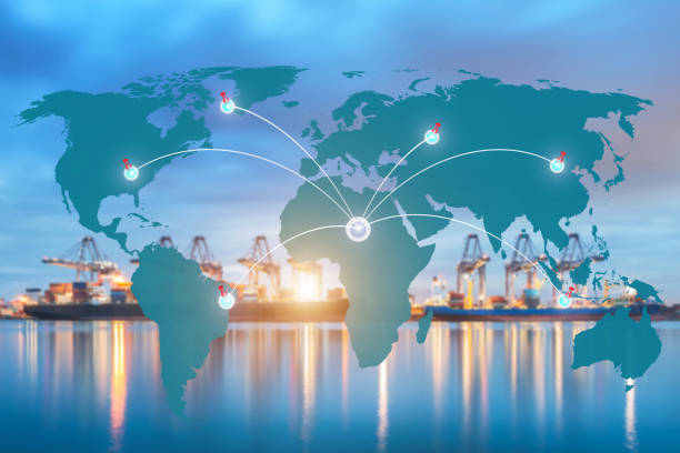 istock Map global logistics partnership connection of Container Cargo freight ship for Logistics Import Export background 813507982