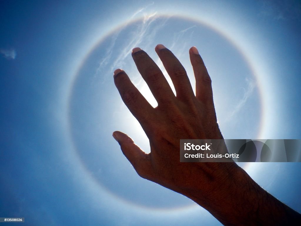 Sun Ring Halo around the Sun Atmosphere Stock Photo