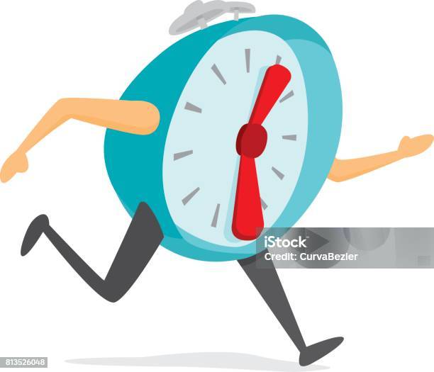 Alarm Clock Running Fast Stock Illustration - Download Image Now ...