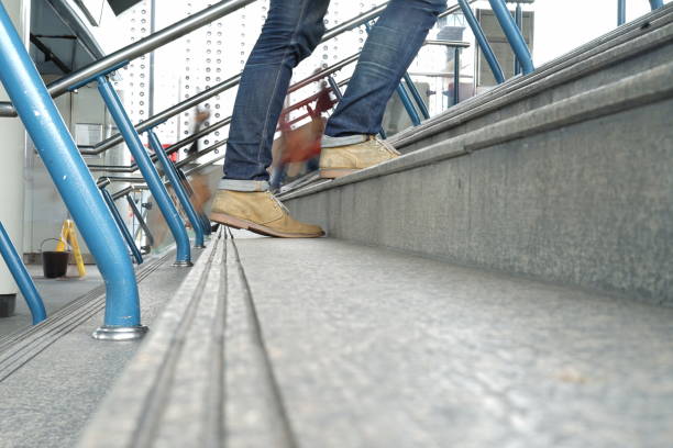 istock man wear blue jean walking upstairs 813538088