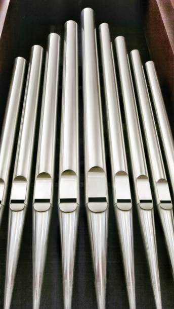 istock Silver Church Pipe Organ Pipes 813556422