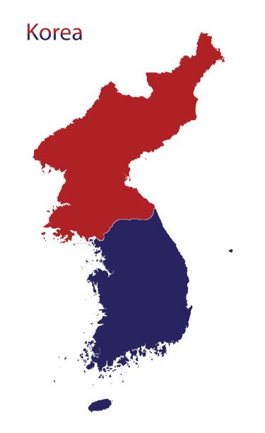 남북한의 지도 - south korea stock illustrations