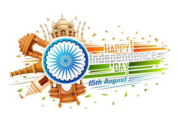 ilustraciones, imágenes clip art, dibujos animados e iconos de stock de famoso monumento de la india en india fondo para feliz día de la independencia - india gate gateway to india mumbai