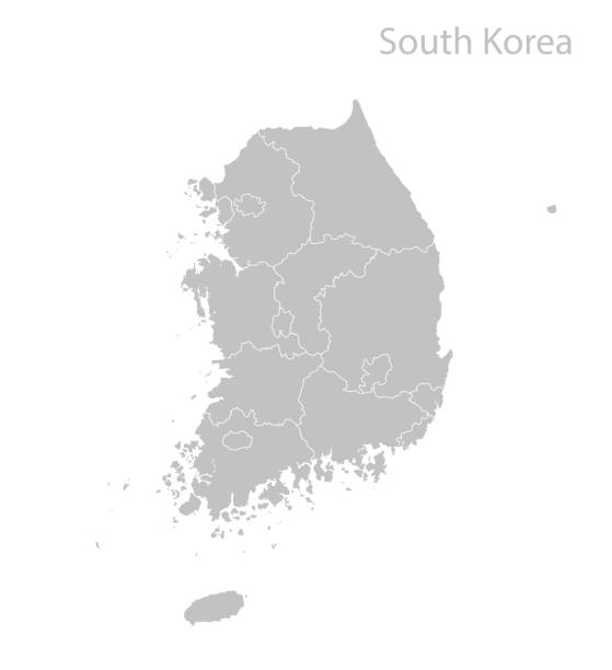 карта республики корея - south korea stock illustrations