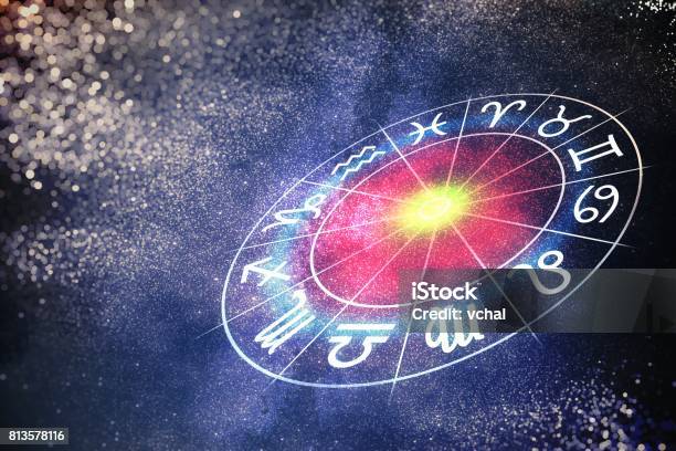 Concepto De Astrología Y Horóscopos 3d Prestados Ilustración De Signos Del Zodiaco En Círculo Foto de stock y más banco de imágenes de Astrología