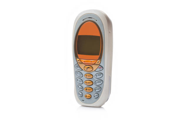 istock Old retro mobile phone isolated on white background 813587760