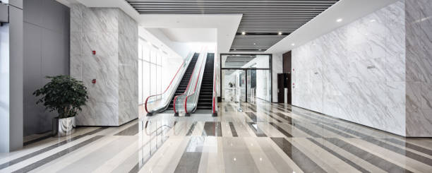istock interior of modern hall with escalator 813588054