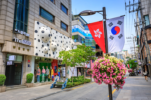 Jun 19, 2017 Store at Apgujeong Rodeo Street in Seoul city, South Korea - Famous shopping street