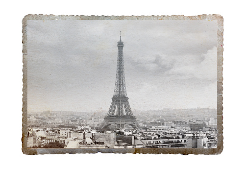 Vintage picture of Eiffel tower, Paris, France