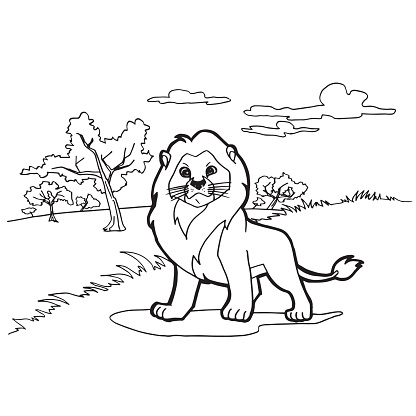 Lion Cartoon Coloring Pages Vector Stock Illustration - Download Image Now  - Agriculture, Animal, Art - iStock