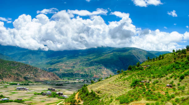 istock Panorama view to Paro valley, Bhutan 813600470